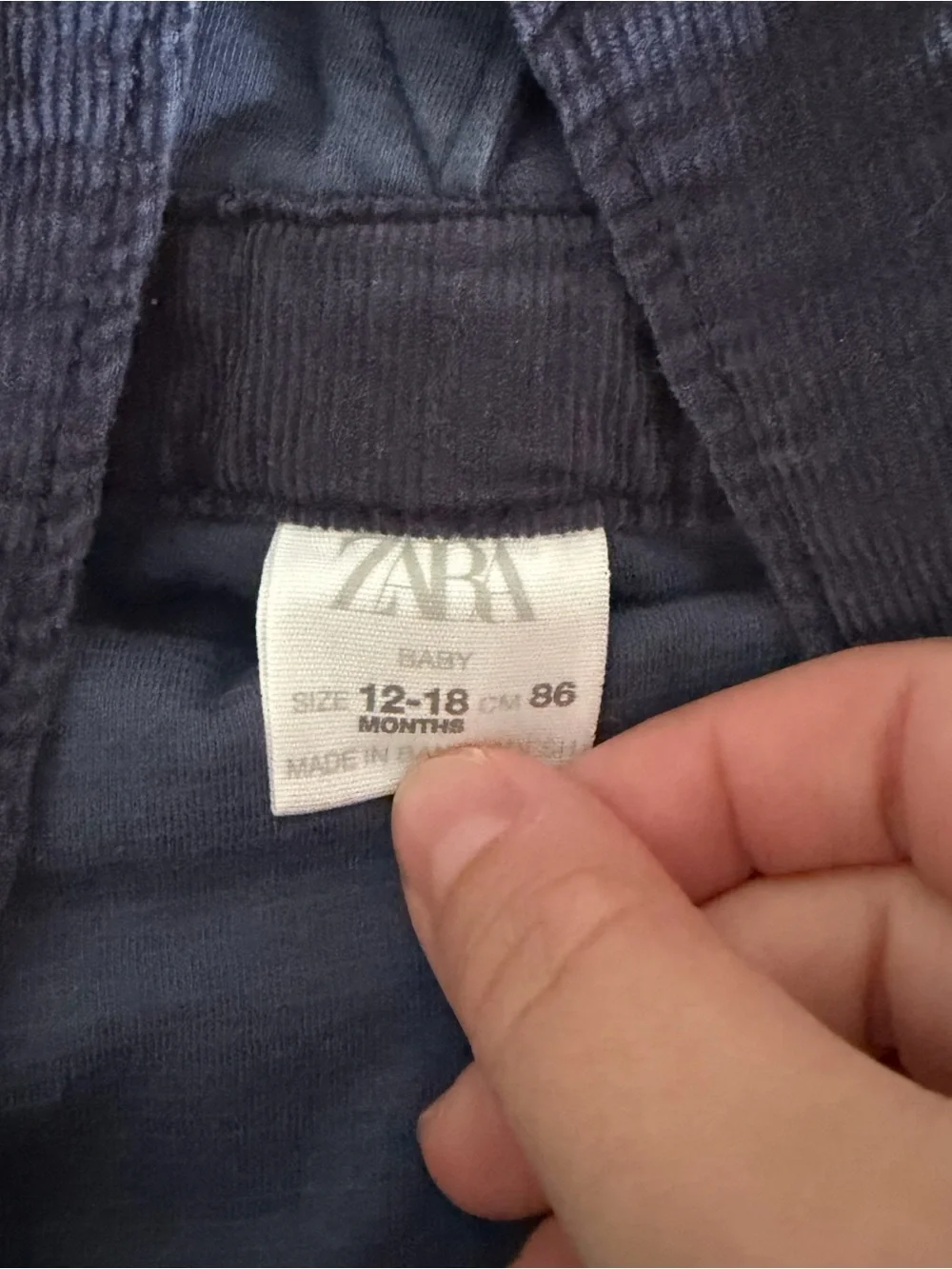Zara Navy Corduroy Overalls for Kids